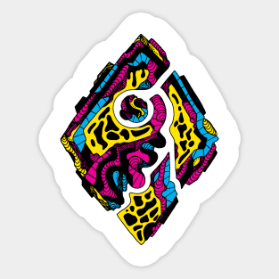 CMYK Abstract Rhombus Sticker